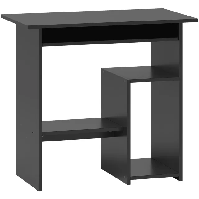 Homona Bureau - Met uitschuifbare toetsenbordlade en opbergvakken - Spaanplaat - 80 x 45 x 75 cm - Zwart