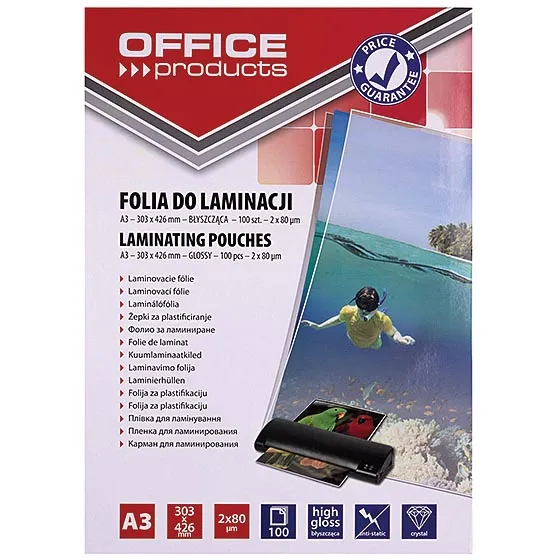 Office Products lamineerhoes A3, 160 micron (2 x 80 micron), pak van 100 stuks
