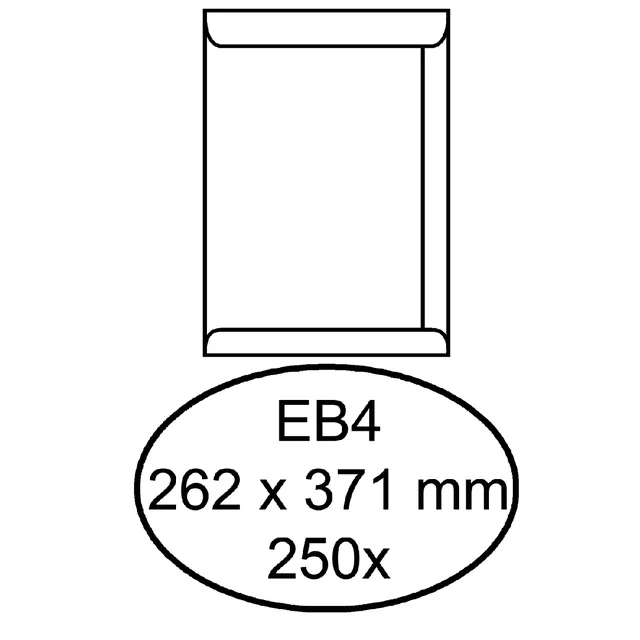 Quantore Envelop Quantore akte EB4 262x371mm wit 250 stuks
