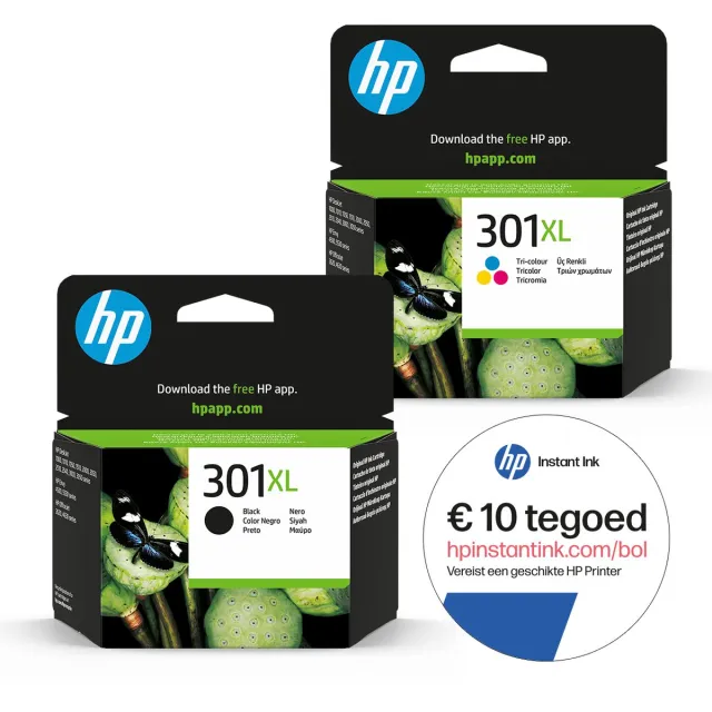HP 301XL - Inktcartridge - Origineel - Hoge capaciteit - Kleur XL & Zwart XL + Instant Ink tegoed