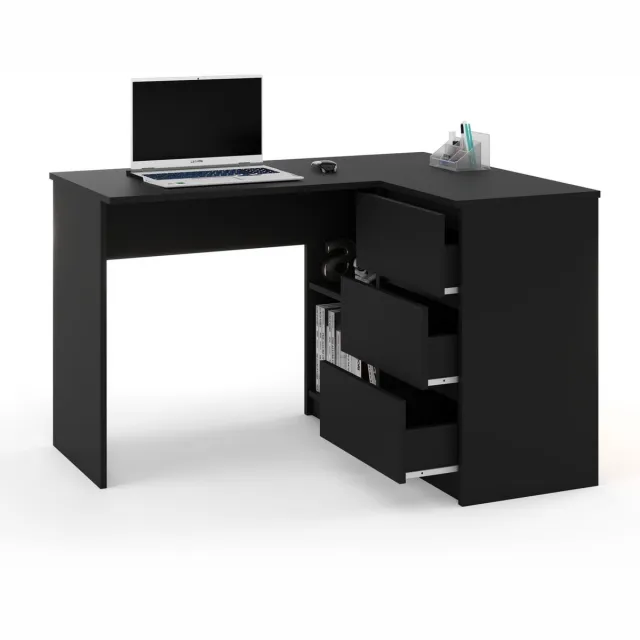AZ-Home AZ Home Hoekbureau Malmo Rechts Zwart Mat Bureau Computer desk