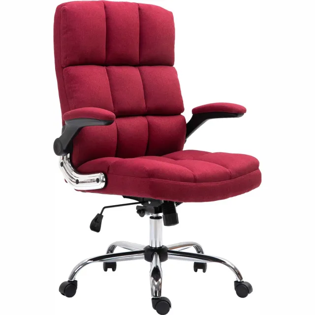 MCW Bureaustoel MCW-J21, bureaustoel executive, in hoogte verstelbaar ~ stof/textiel wijnrood