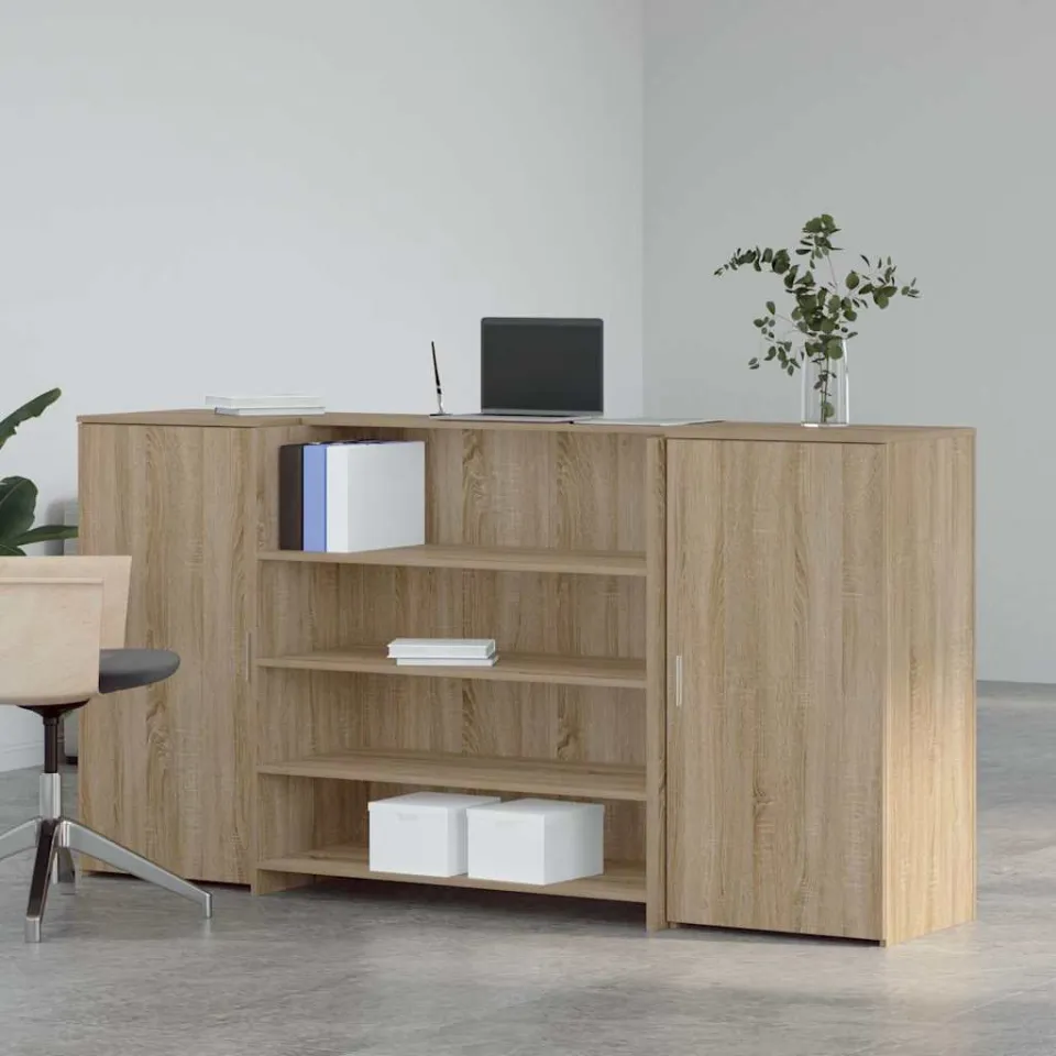 vidaXL Receptiebalie 200x50x103,5 cm bewerkt hout sonoma eikenkleurig, foto 2