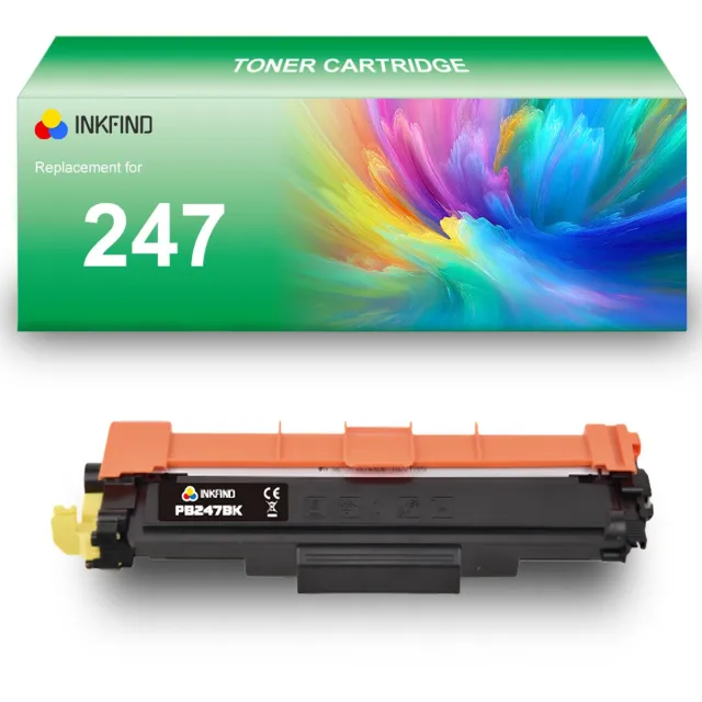 INKFIND TN247 Zwart tonercartridge compatibel met Brother TN247 TN-247 Zwart toner cartridge - 1-pack Zwart Zwart x 1