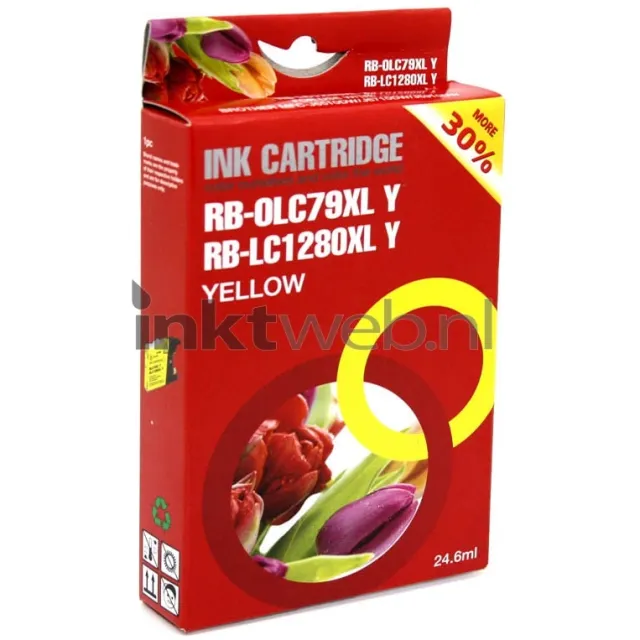 FLWR Huismerk Brother LC-1280XL geel (Huismerk (compatible))