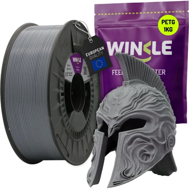 Winkle PETG 3D Filament - Filament voor 3D printer - Hoge Nauwkeurigheid - Grijs - Ø 1,75 mm - 1 kg