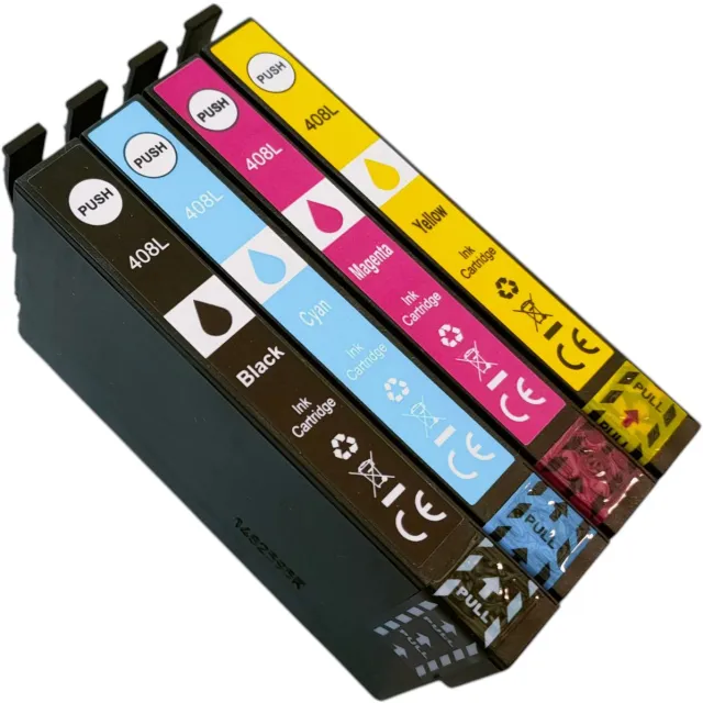 KATRIZ huismerk voor Epson WorkForce Pro WF-C 4810 DTWF /WorkForce Pro WF-C4310DW | 1 set 408L Zwart, Cyaan, Mangenta, Geel- 4stuks Zwar, Cyaan, Magenta, Geel
