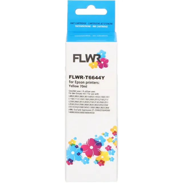 FLWR Inktfles / T6644 / Geel - Geschikt voor Epson