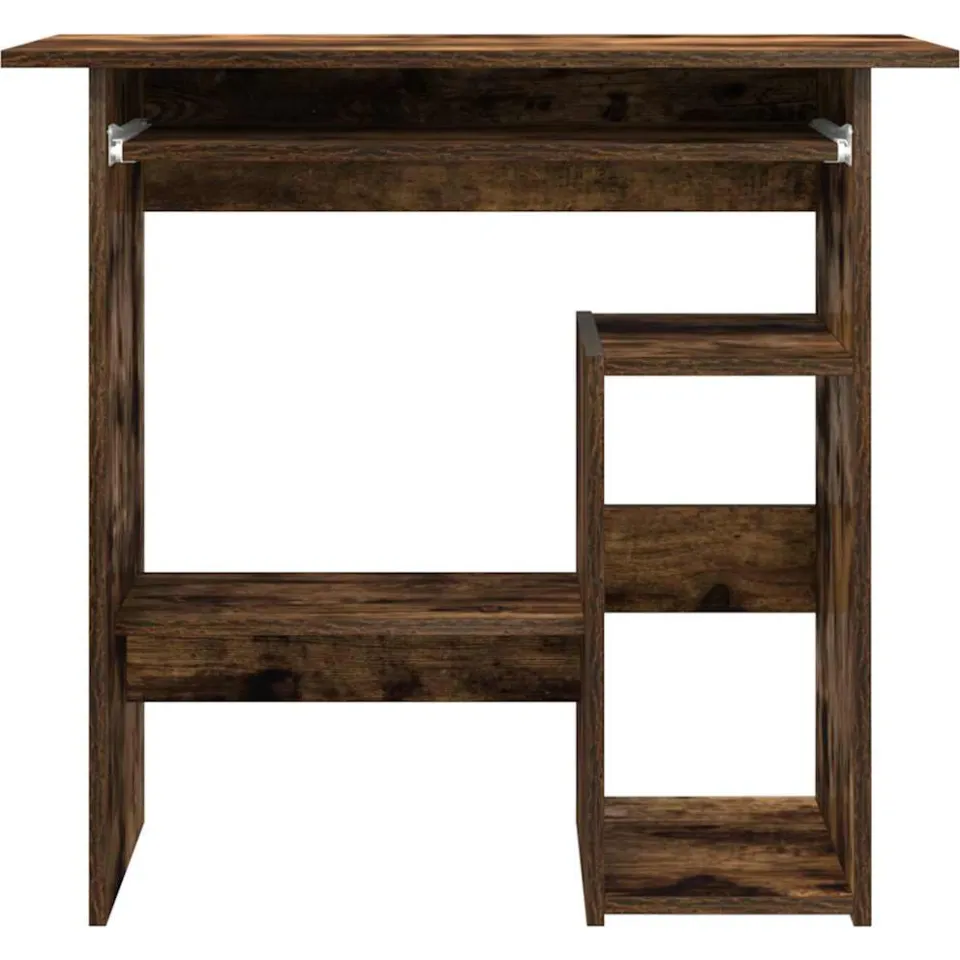vidaXL Bureau 80x45x74 cm bewerkt hout gerookt eikenkleurig, foto 4