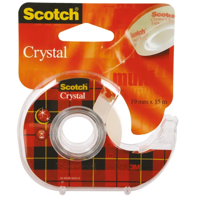 Scotch plakband Crystal ft 19 mm x 15 m geel