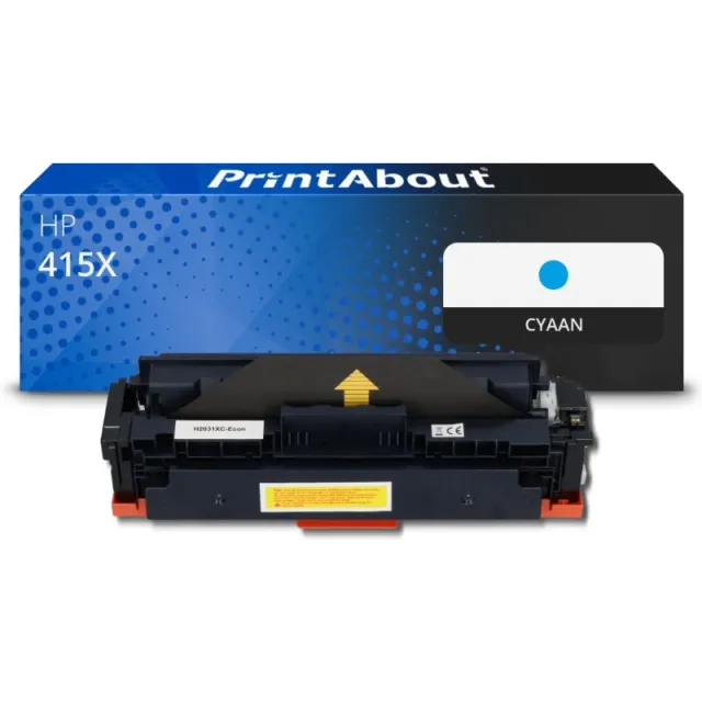 PrintAbout huismerk Toner 415X (W2031X) Cyaan Hoge capaciteit Geschikt voor HP