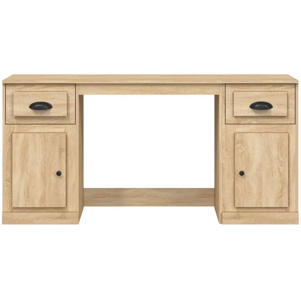 vidaXL Bureau met kast bewerkt hout sonoma eikenkleurig, foto 4