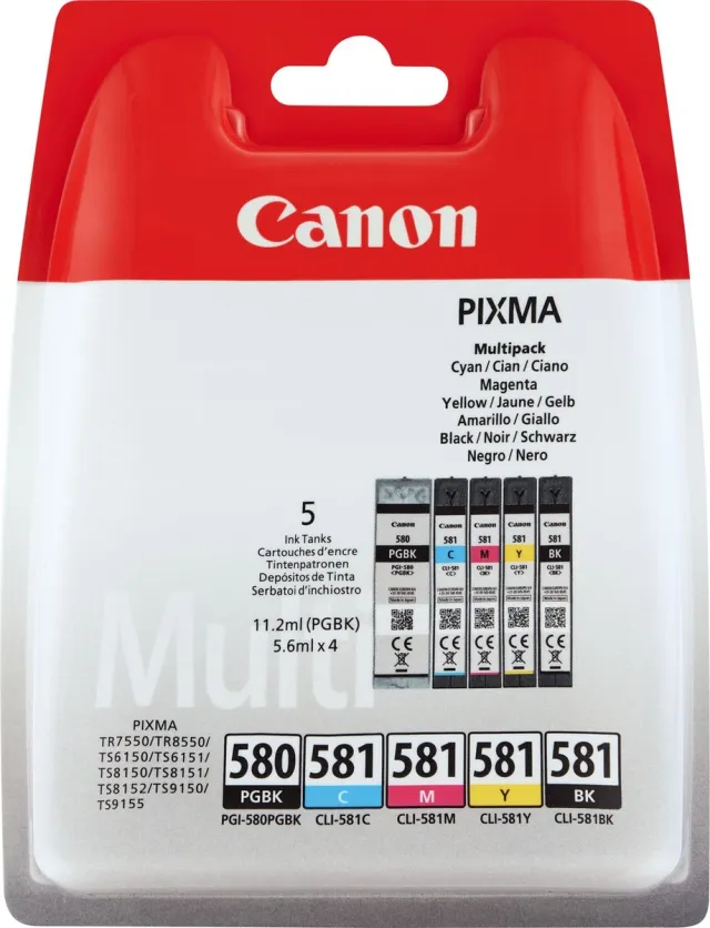 Canon PGI-580 & CLI-581 - Inktcartridge - 2x Zwart / Kleur + Retourzakje