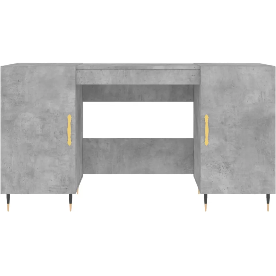 vidaXL Bureau 140x50x75 cm bewerkt hout betongrijs grijs, foto 4