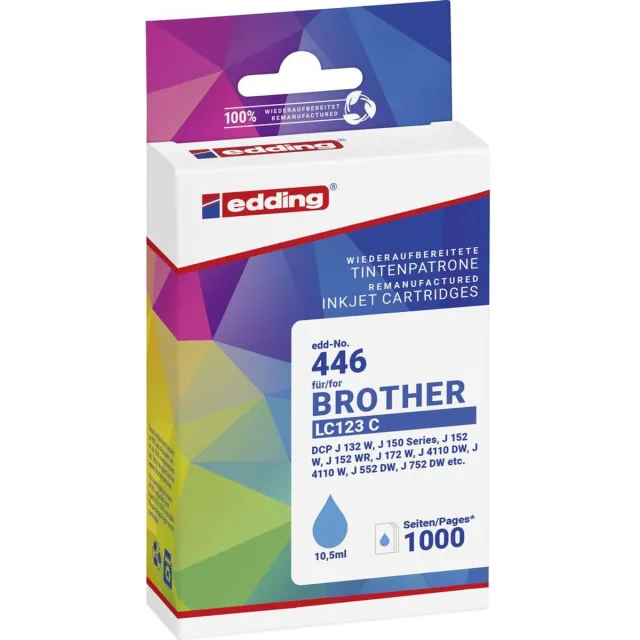 Edding EDD-446 inktcartridge 1 stuk(s) Compatibel Cyaan