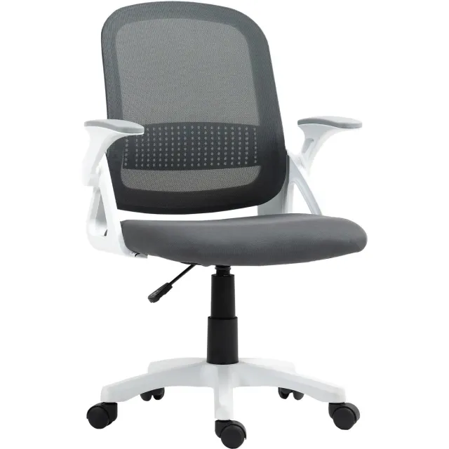 Homcom bureaustoel met mesh-bekleding, 57,5 x 60 x 101 cm, grijs.