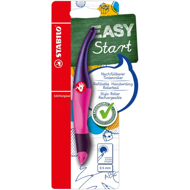Stabilo Rollerpen STABILO Easyoriginal rechtshandig hologr ed M magenta blist