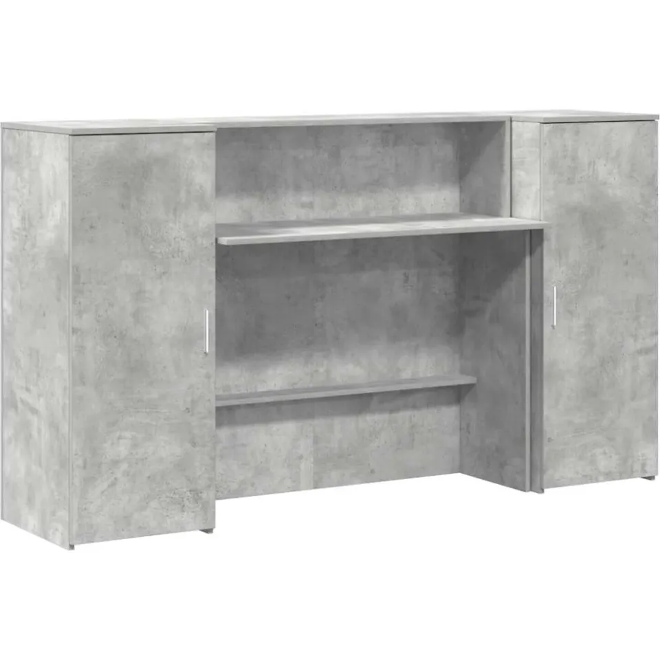 vidaXL Receptiebalie 180x50x103,5 cm bewerkt hout betongrijs grijs, foto 3