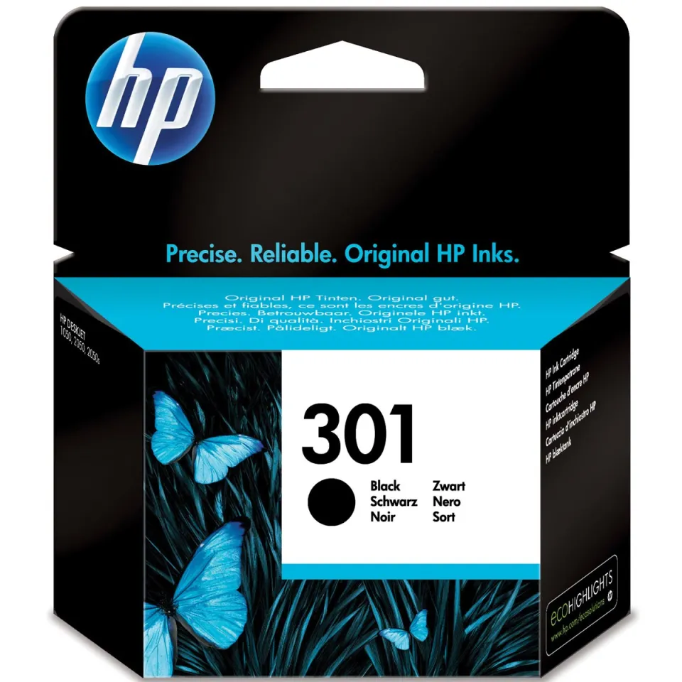 Hp inktcartridge 301, 190 pagina's, OEM CH561EE, zwart