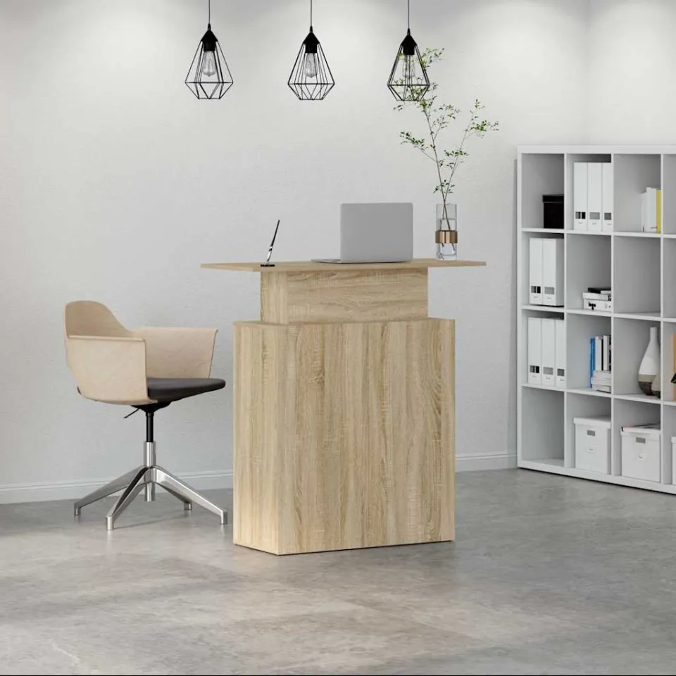 vidaXL Receptiebalie Sonoma Eiken 100x40x104 cm Bewerkt Hout, foto 2