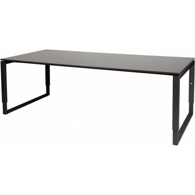 Schaffenburg Vergadertafel - Verstelbaar - 220x100 logan - zwart frame Zwart (RAL9005)/Logan eiken