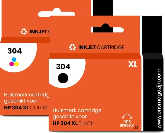 G&G HP 304 XXL Capaciteit - Huismerk Inktcartridge - Zwart / Kleur - Maximale Inhoud - Geschikt voor HP Envy 5010 / 5020 / 5030 / 5032 - HP Deskjet 2620 / 2621 / 2622 / 2623 / 3720 Zwart, Tri-Color