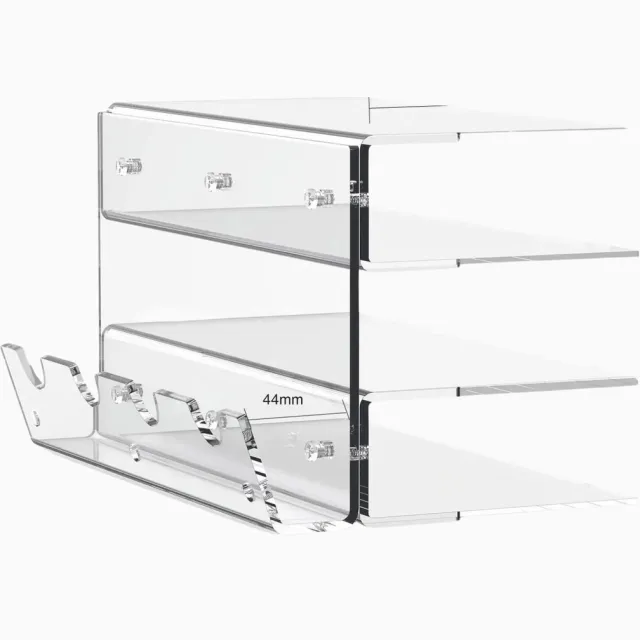 Happiq Toetsenbordmuis Desktop Organizer - Voor Studeerkamer - 3-laags Standaardframe - Acryl Transparant Wit