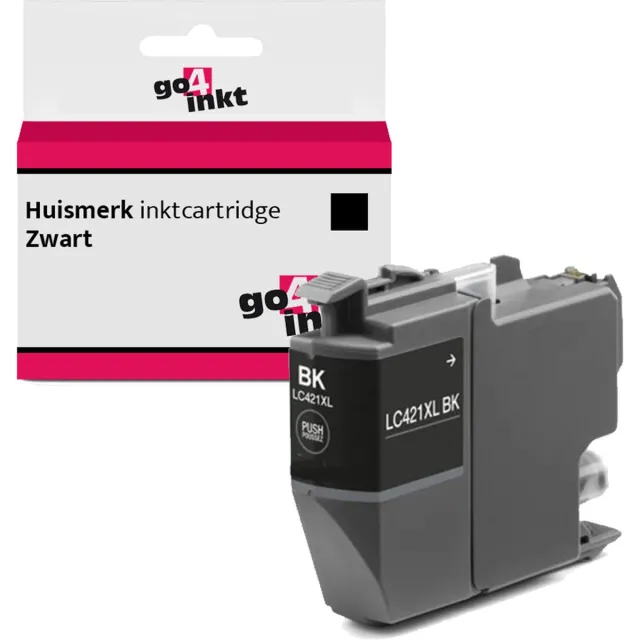 Go4inkt compatible met Brother LC-421XL black zwart inktcartridge DCP-J 1050DW 1140DW 1800DW MFC-J 1010DW