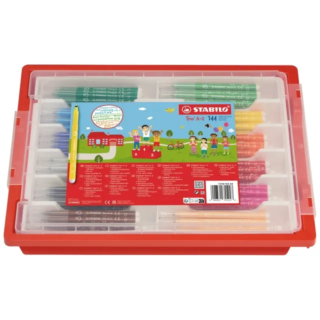Stabilo Viltstift STABILO Trio A-Z 378 fijn assorti classpack à 144 stuks