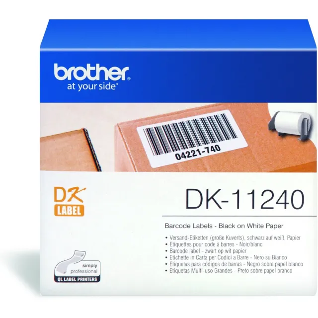 Brother DK-11240 Die-Cut label: 102x51mm- Barcode label - white (600 labels/roll) only for the QL-1050(N)