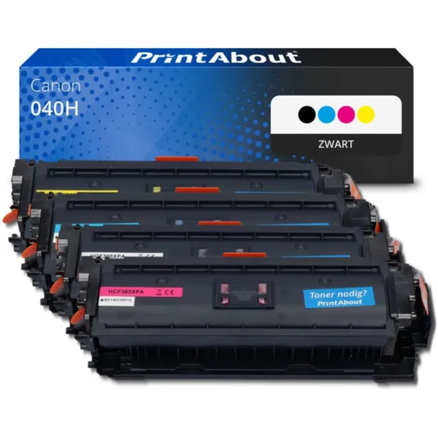 PrintAbout huismerk Toner 040H Zwart Multipack geschikt voor Canon