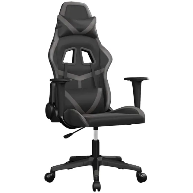vidaXL Gamestoel - kunstleer - zwart - en - grijs zwart en grijs