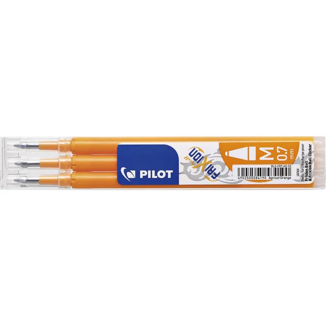 Pilot Rollerpenvulling Pilot friXion medium abrikoos oranje set à 3 stuks