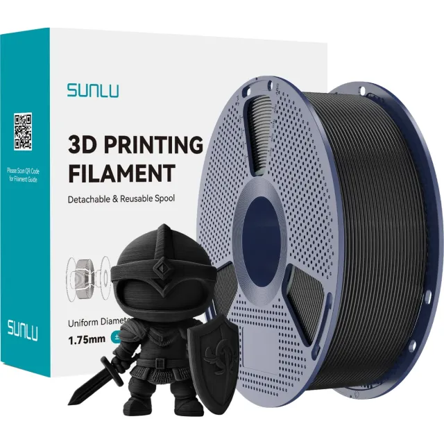Sunlu 3D-filament PLA+ 1.75mm ZWART
