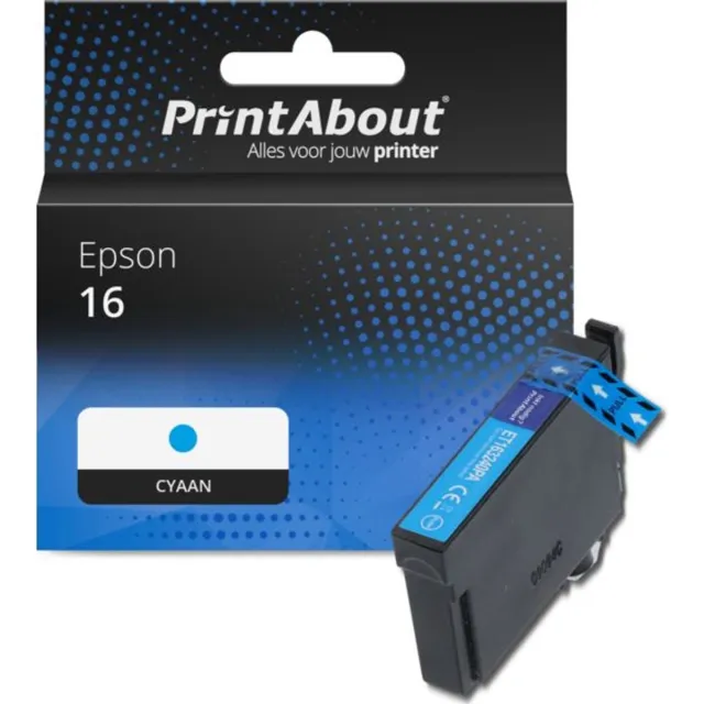 PrintAbout Huismerk Epson 16 (C13T16224012) Inktcartridge Cyaan
