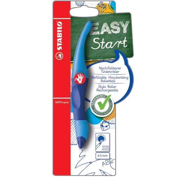 Stabilo EASYoriginal roller, voor rechtshandigen, blister van 1 stuk, blauw