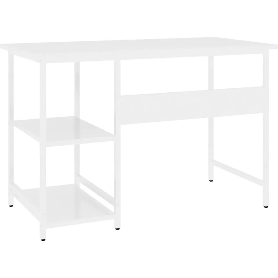 vidaXL Computerbureau 105x50x72 cm MDF en metaal wit, foto 3