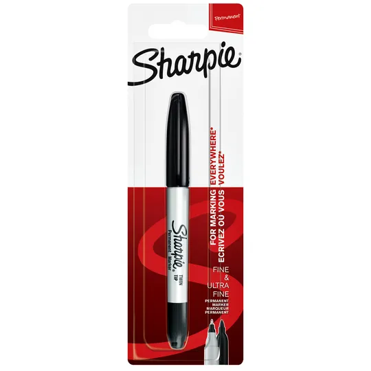 Sharpie Viltstift Sharpie rond Twin tip ultra fijn & fijn zwart blister à 1 stuk