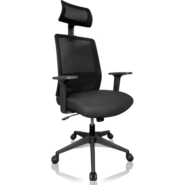 Quaran Ergonomische Bureaustoel - Office Chair - Bureaustoelen Voor Volwassenen - Bureaustoel - Verstelbaar - Hoofdsteun - Lendensteun - Zwart