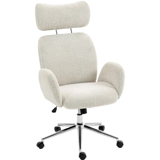 Merax Ergonomische Bureaustoel met Hoofdsteun - Verstelbare Draaistoel met Wipfunctie en Hoogteverstelling - Comfortabele Home Office Stoel met Wielen - Lichtgrijs