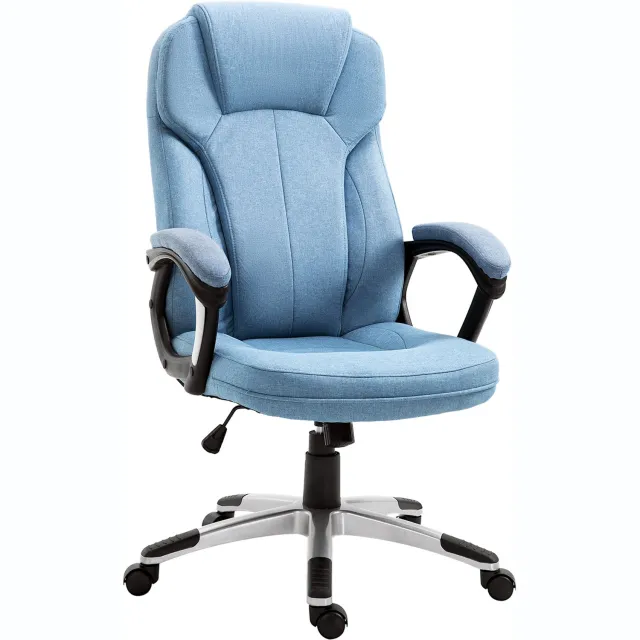 Lunpog Ergonomische Bureaustoel - Draaistoel met Hoofdsteun - 66x75x110-120 cm - Hoogteverstelling - Lichtblauw