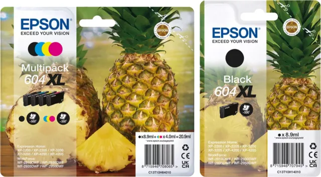Epson 604XL - Inktcartridge - Multipak + Zwart Zwart 2x