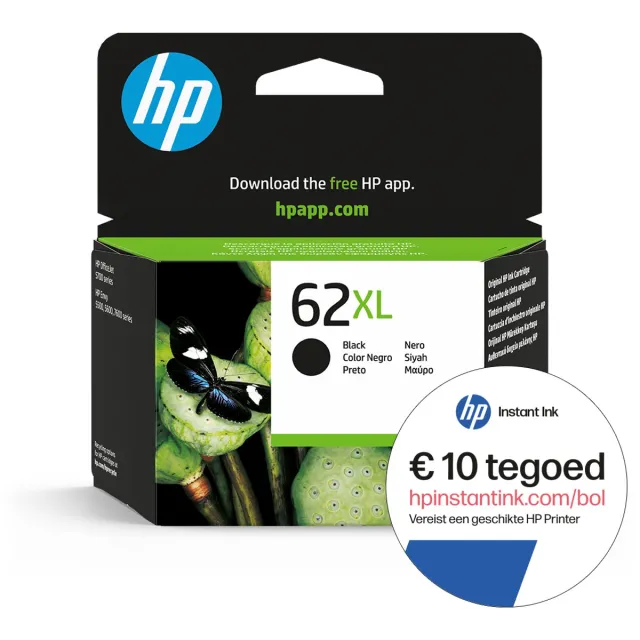 HP 62XL - Inktcartridge - Origineel - Hoge capaciteit - Zwart + Instant Ink tegoed