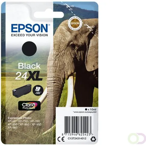 Epson Elephant Singlepack Black 24XL Claria Photo HD Ink (C13T24314022)