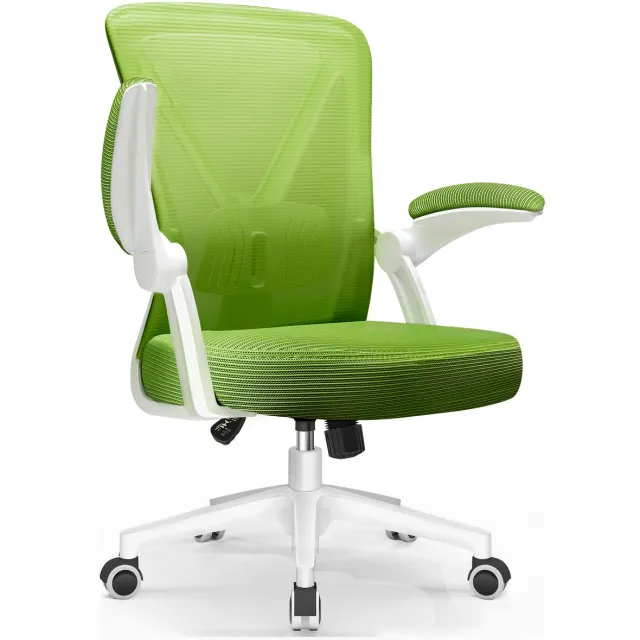 Elekiatech Ergonomische Bureaustoel - Bureaustoel - Opklapbare Armleuningen - Bureaustoelen voor Volwassenen - 150 Kg - Groen