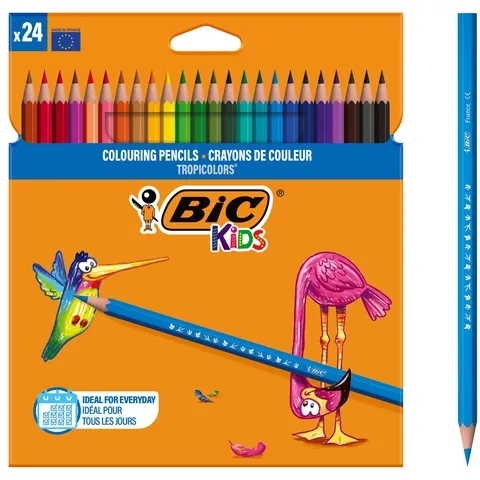 Bickids Kleurpotloden BicKids Tropicolors assorti blister à 24 stuks