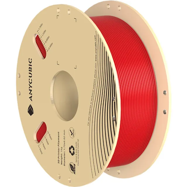 Anycubic Pla-Filament 1 Kg Voor 3D-Printen Voor Fdm-Printers In Rode Kleur. Transparent