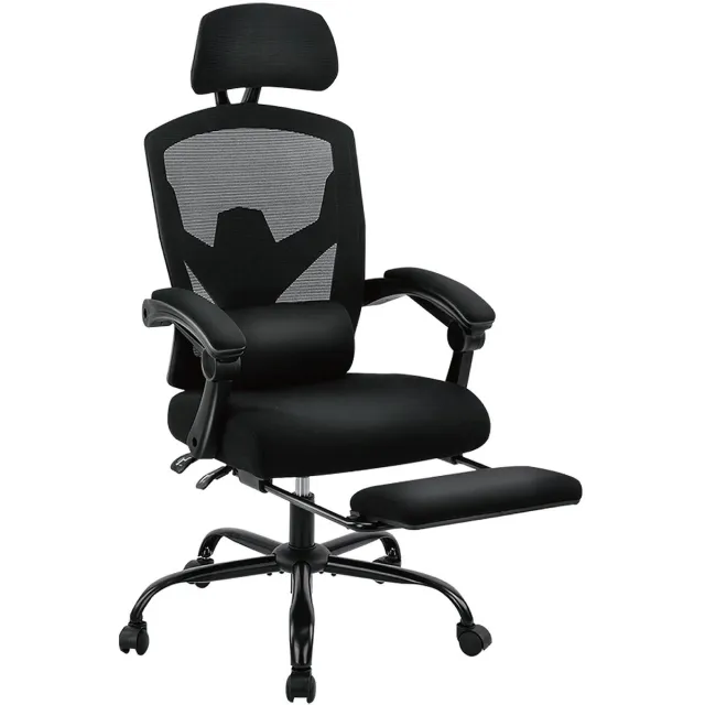 NaevaMi Bureaustoel - Kantoor Computer - Mesh Rollende Werk Draaibare Ergonomische Stoelen met Wielen - Comfortabele Lendensteun - Comfortabele Armen voor Thuis - Slaapkamer - Studie - Student - Zwart