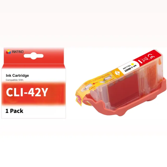 INKFIND CLI-42 Geel inktcartridge compatibel met Canon CLI-42 CLI42 Geschikt voor Canon Pixma Pro-100 Pro100s – 1 Pack Y