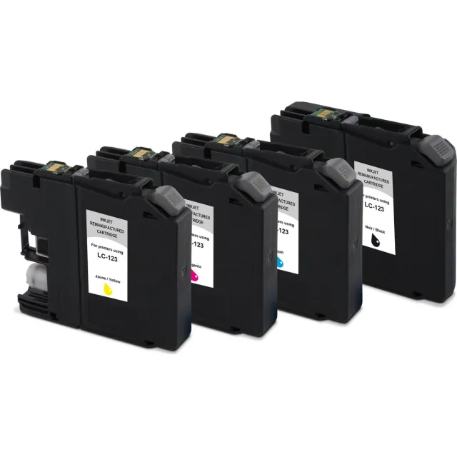 Nextsupplies Multipack Brother LC123 (Black, Cyan, Magenta, Yellow). Originele inkt-cartridges, circulair.